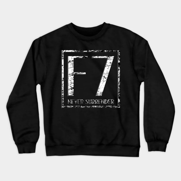 F7 - Never Surrender MOBA Crewneck Sweatshirt by rachybattlebot